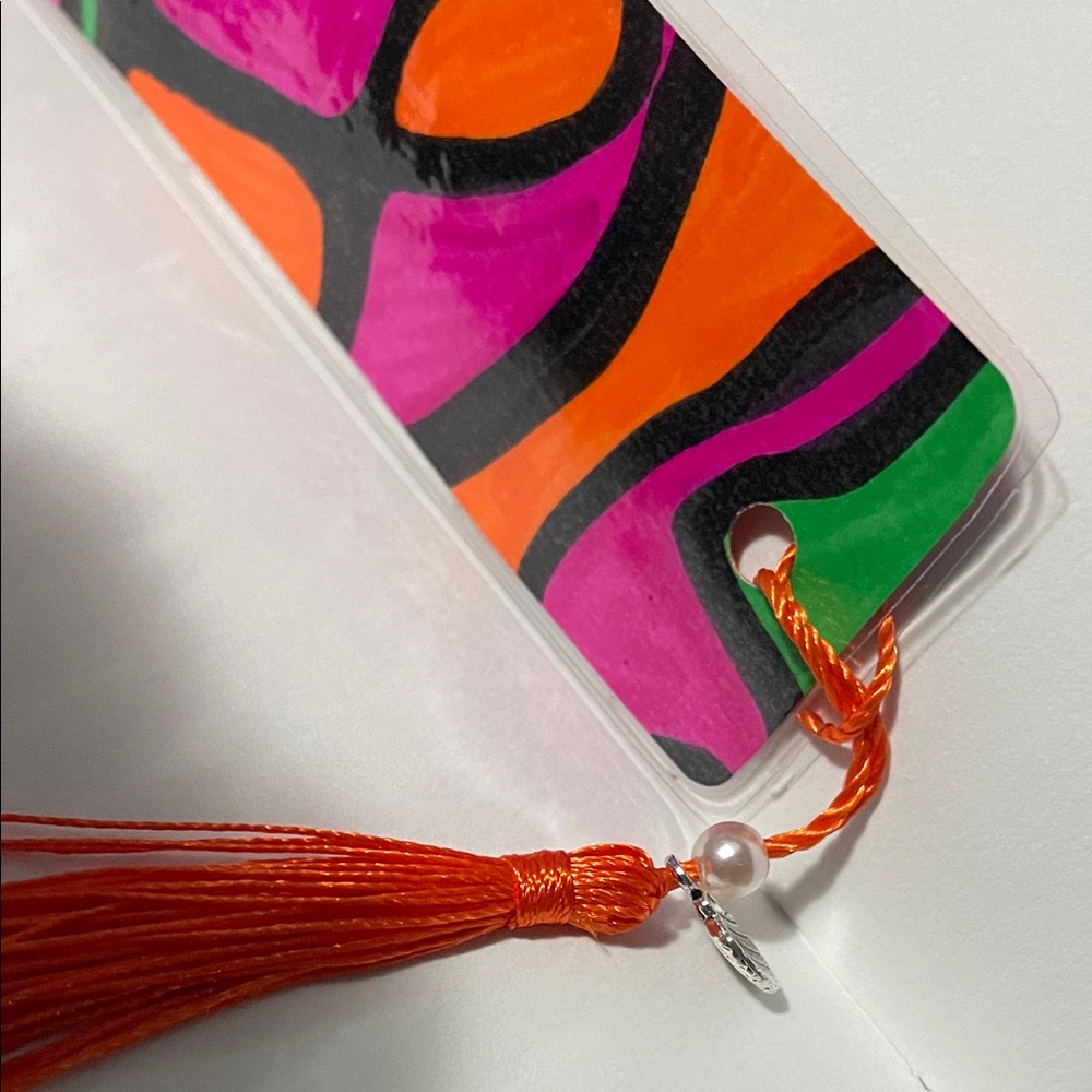 Colorful Abstract Pattern Tassel Bookmark - Picture 2 of 4